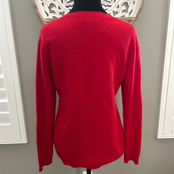 Charter Club Luxury Sweater Cashmere Woman’s Red Cashmere Pullover SZM Preppy - Picture 3 of 10